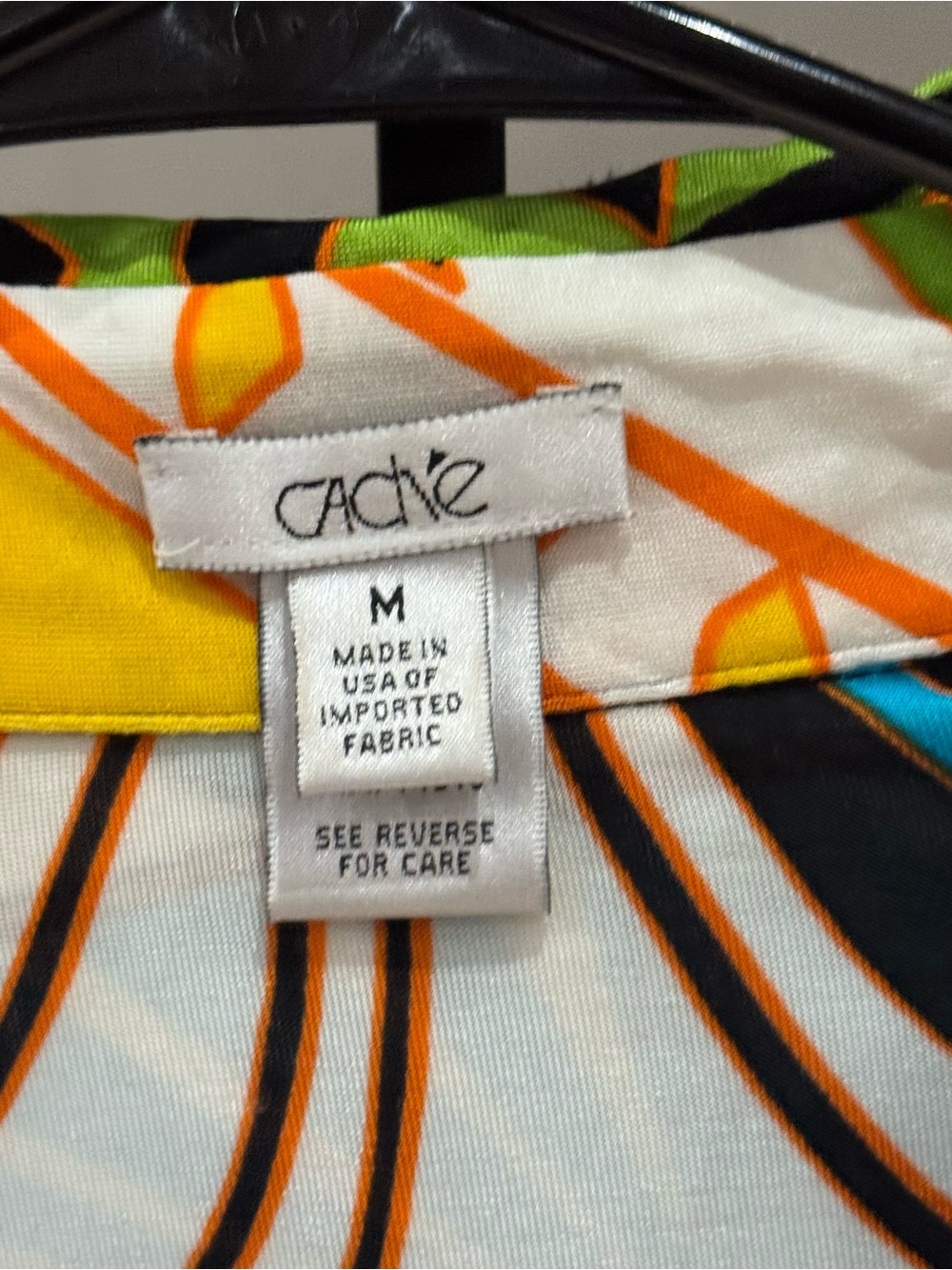 Vintage Cache Pucci Inspired Multicolor Twist-Front Long Sleeve Top - Picture 6 of 6